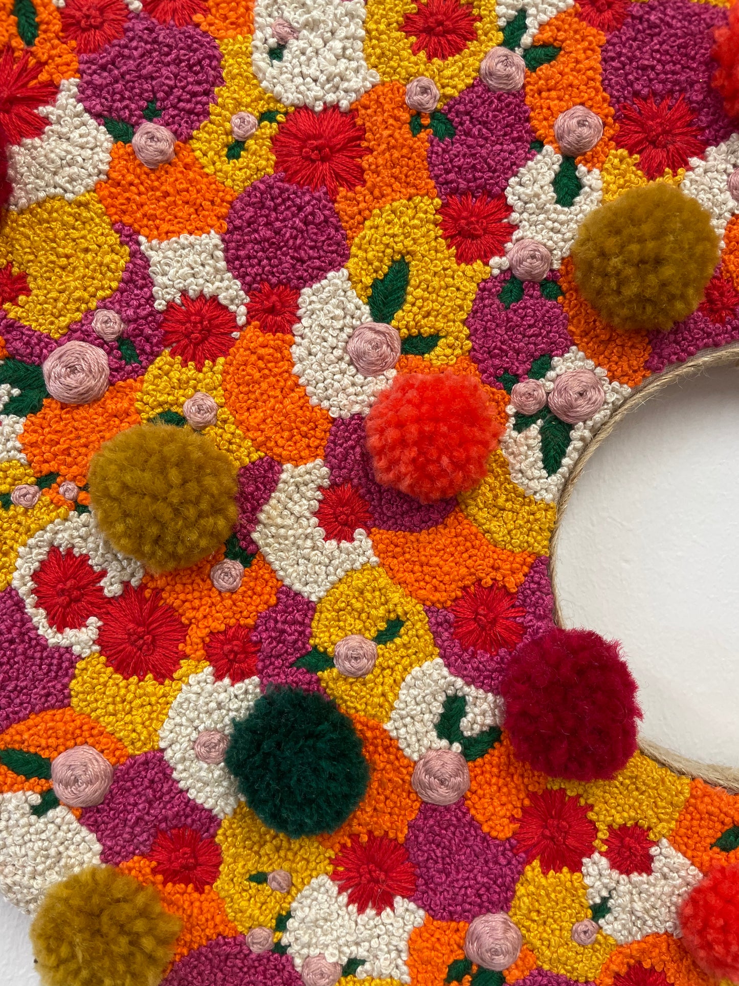 Orange Floral Embroidery