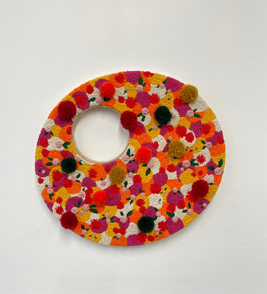 Orange Floral Embroidery