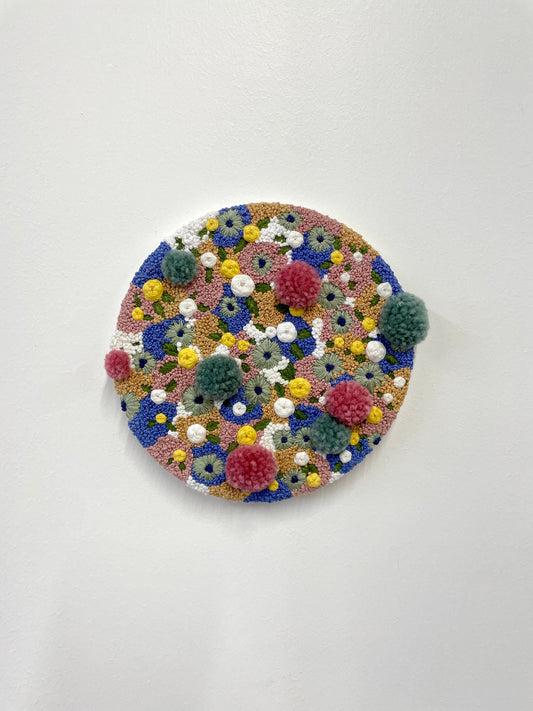 Blue, Green and Pink Floral Embroidery