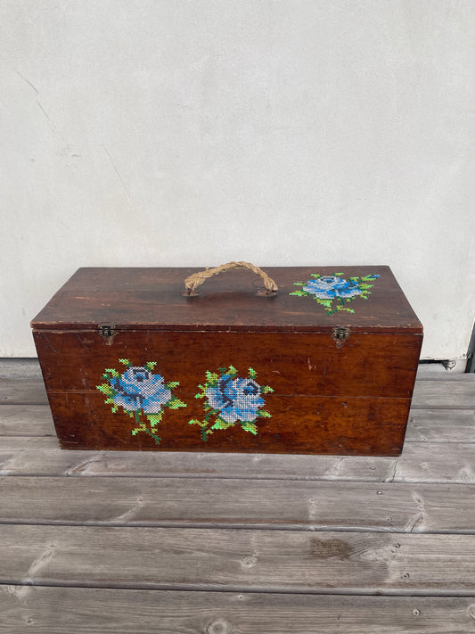 Embroidered Wooden Box