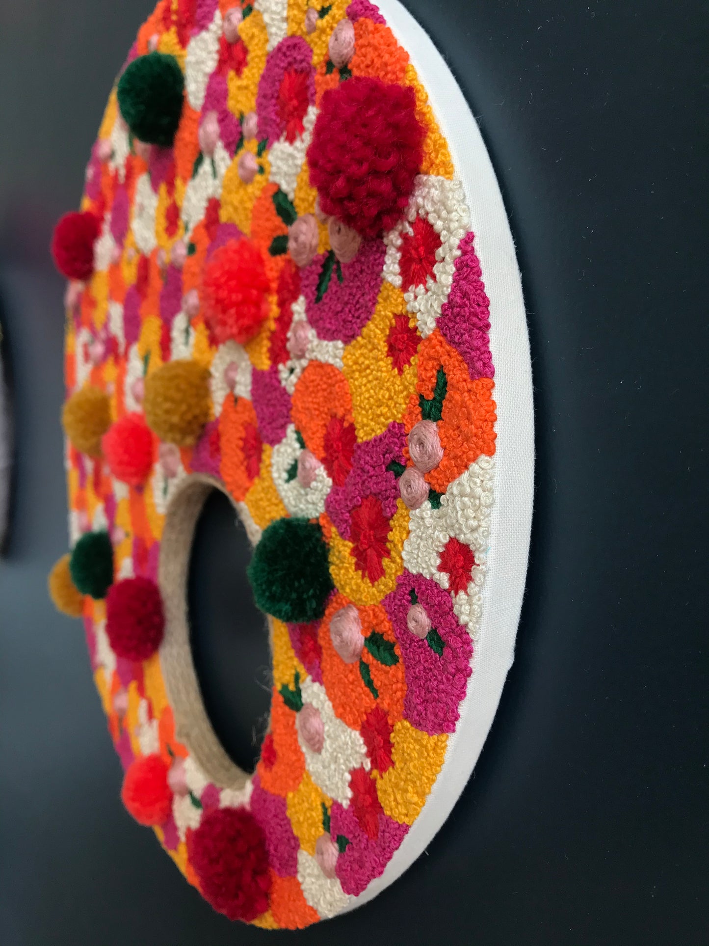 Orange Floral Embroidery