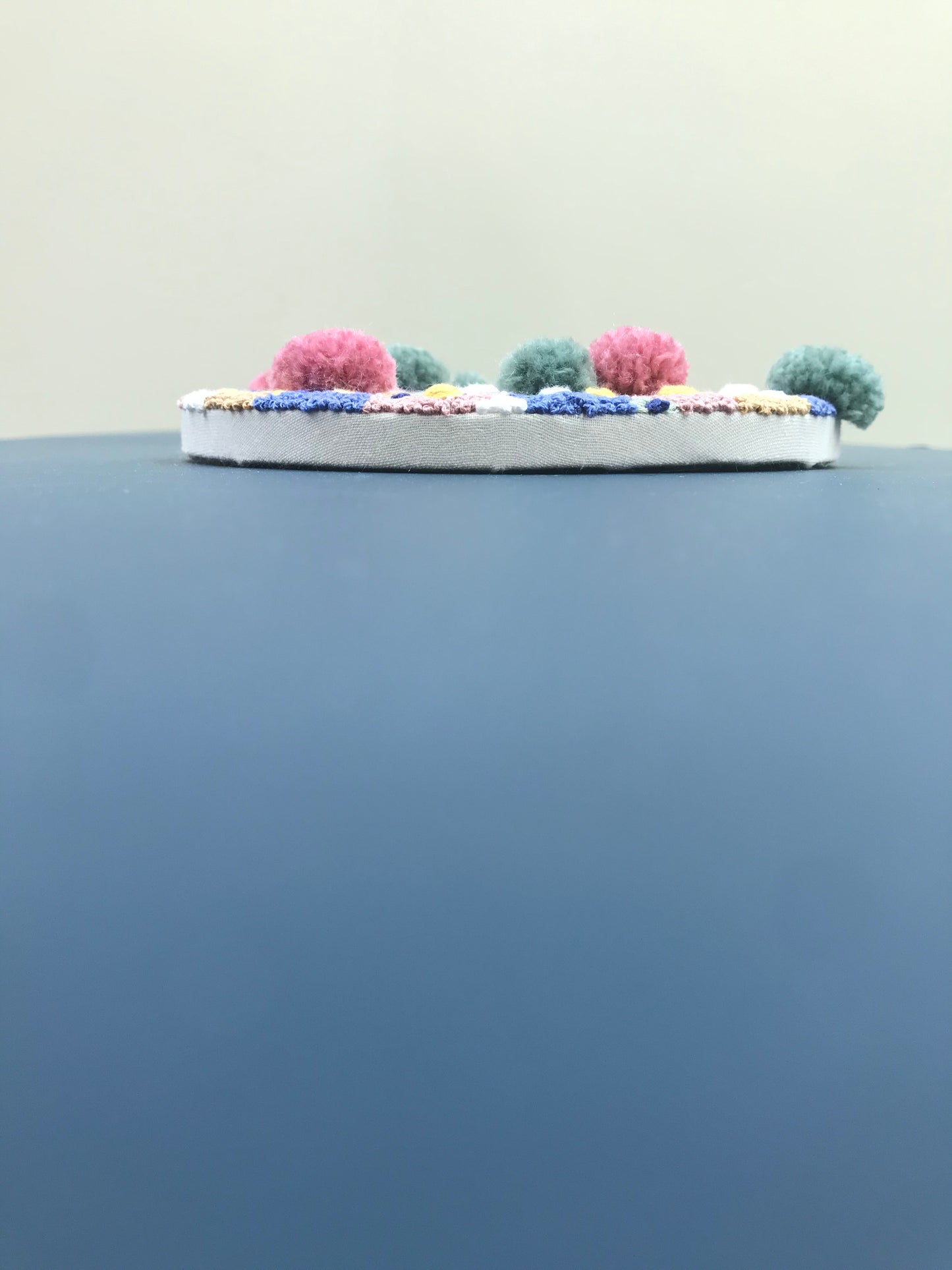 Blue, Green and Pink Floral Embroidery