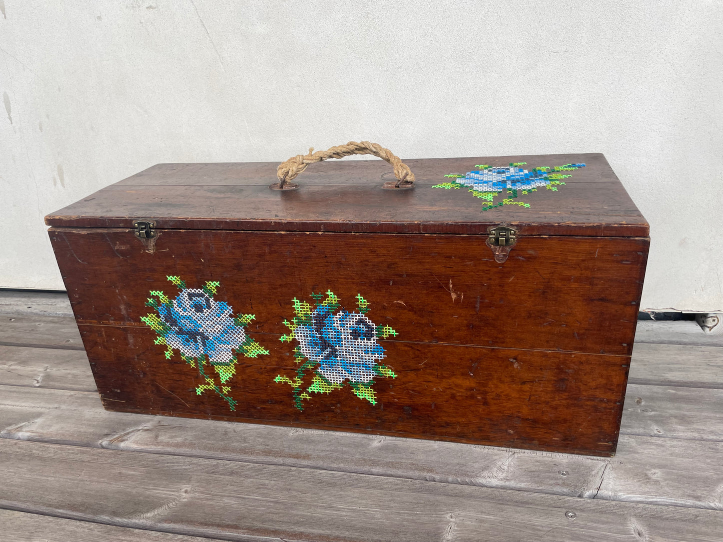 Embroidered Wooden Box