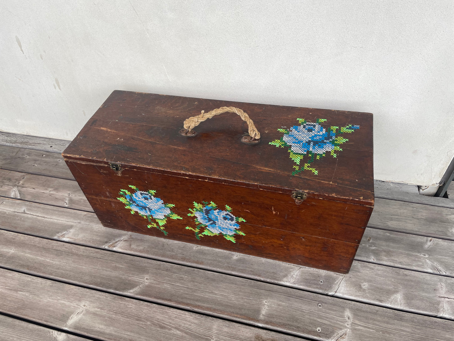 Embroidered Wooden Box