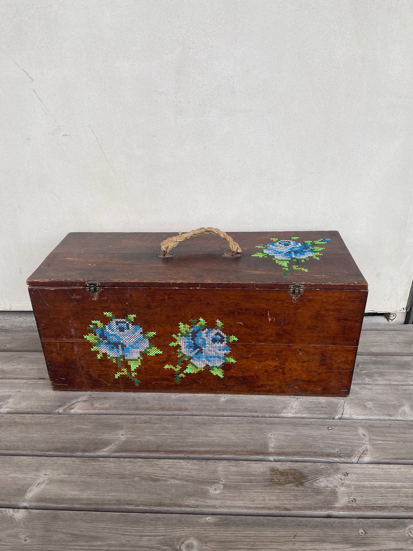 Embroidered Wooden Box